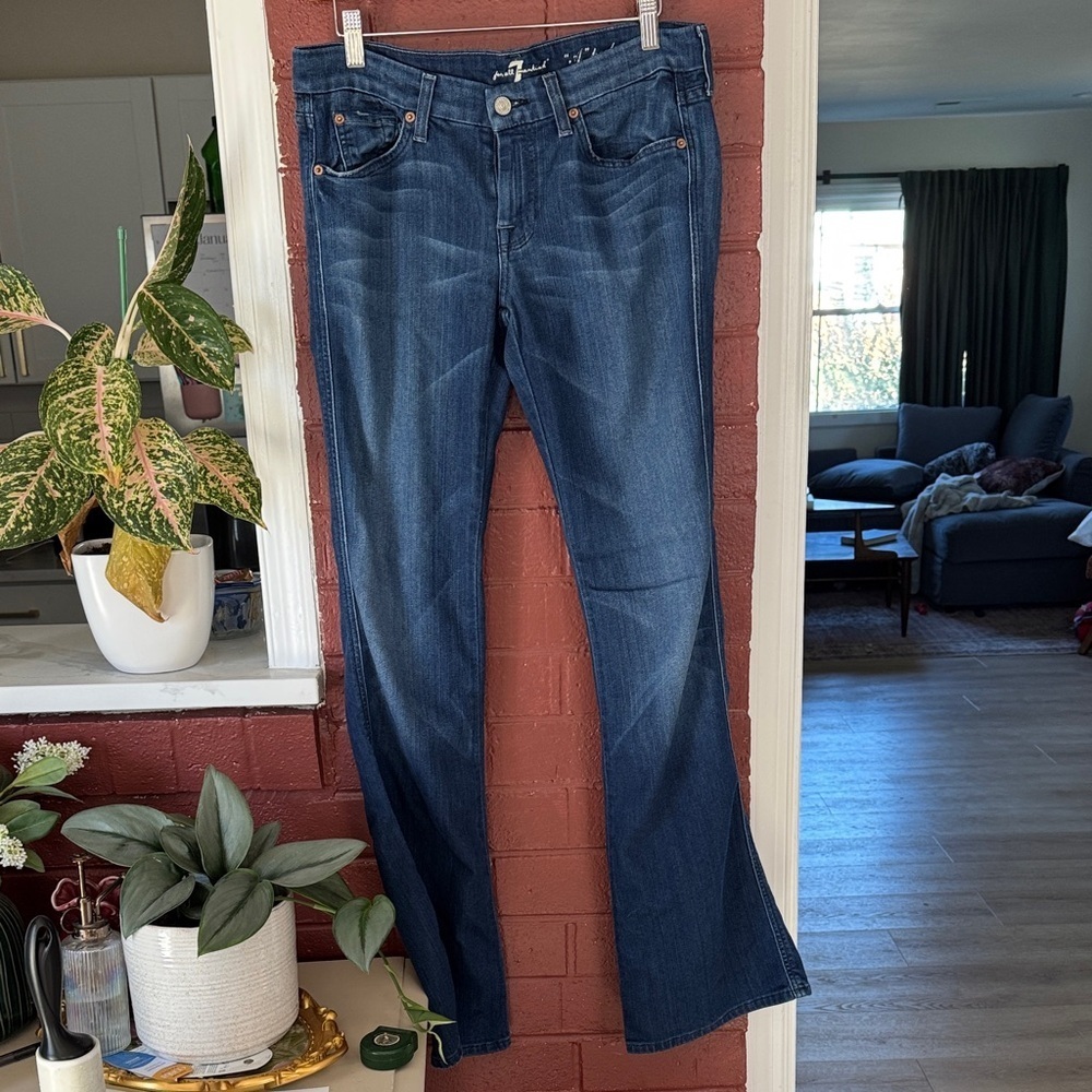 7 For All Mankind Dark Blue Flare Jeans